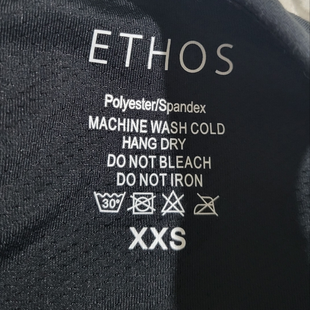 ETHOS High Neck Sports Bra XXS Blue Gray Minimalist Activewear Alo Lulu Vibes - Picture 2 of 5